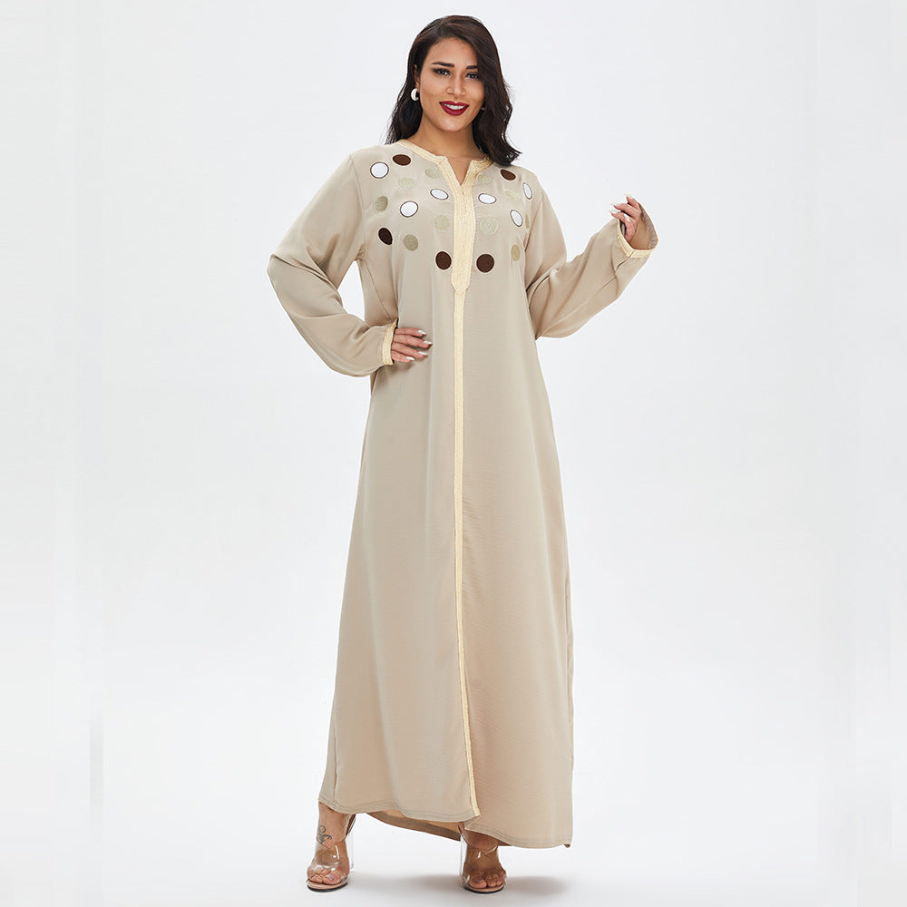 Djellaba femme confortable – robe d’intérieur brodée