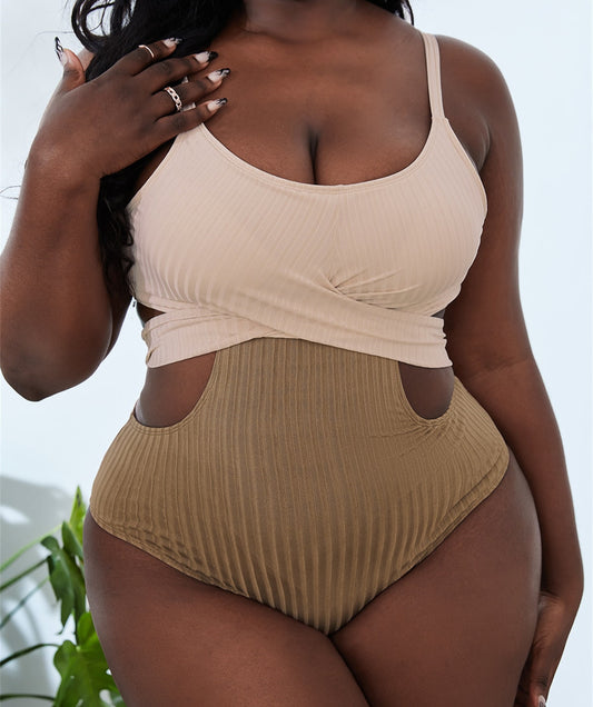 🖤 Maillot de bain 1 pièce grande taille – Effet sculptant & dos nu