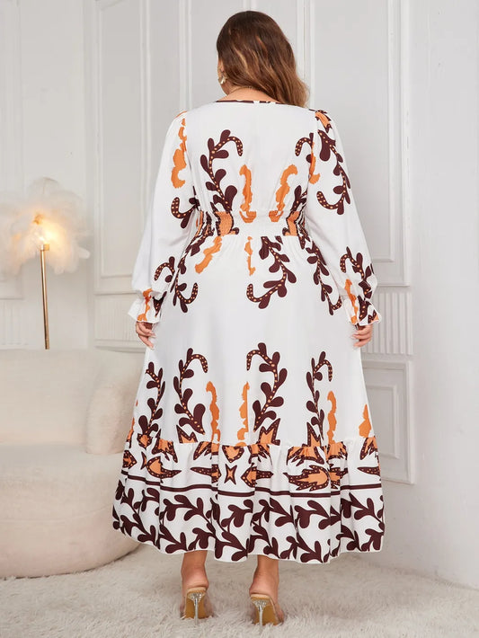 🌸 Robe grande taille à volants – Élégance & silhouette mise en valeur