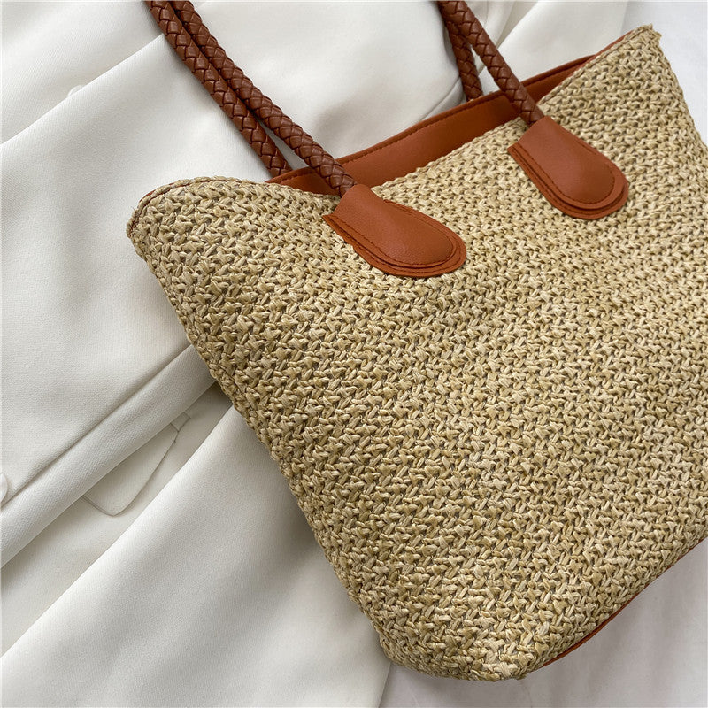 đ§ș Sac cabas tressĂ© â Grande capacitĂ© & style Ă©tĂ©