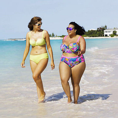 👙 Bikini grande taille push-up – Taille haute & effet ventre plat
