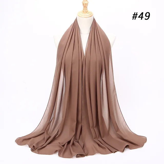 🧕 Foulard / hijab en mousseline perlée – Léger & élégant