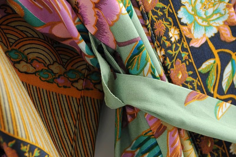 Robe kimono bohème – Imprimé floral & style naturel