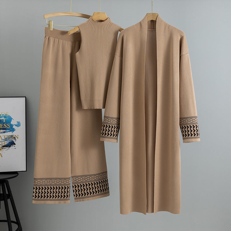 Ensemble 3 pièces en maille – élégance minimaliste et modeste