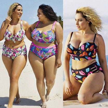 👙 Bikini grande taille push-up – Taille haute & effet ventre plat