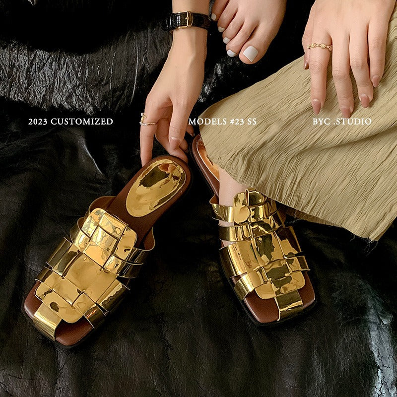 👡 Sandales plates tressées – Style romain & élégance estivale