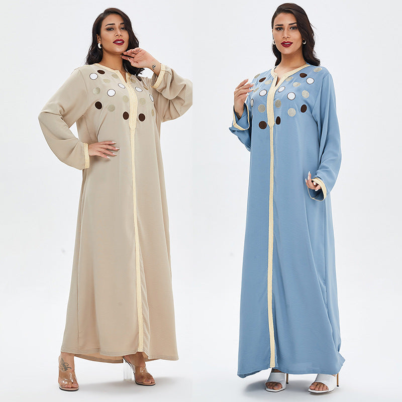 Djellaba femme confortable – robe d’intérieur brodée