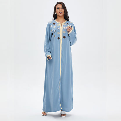 Djellaba femme confortable – robe d’intérieur brodée