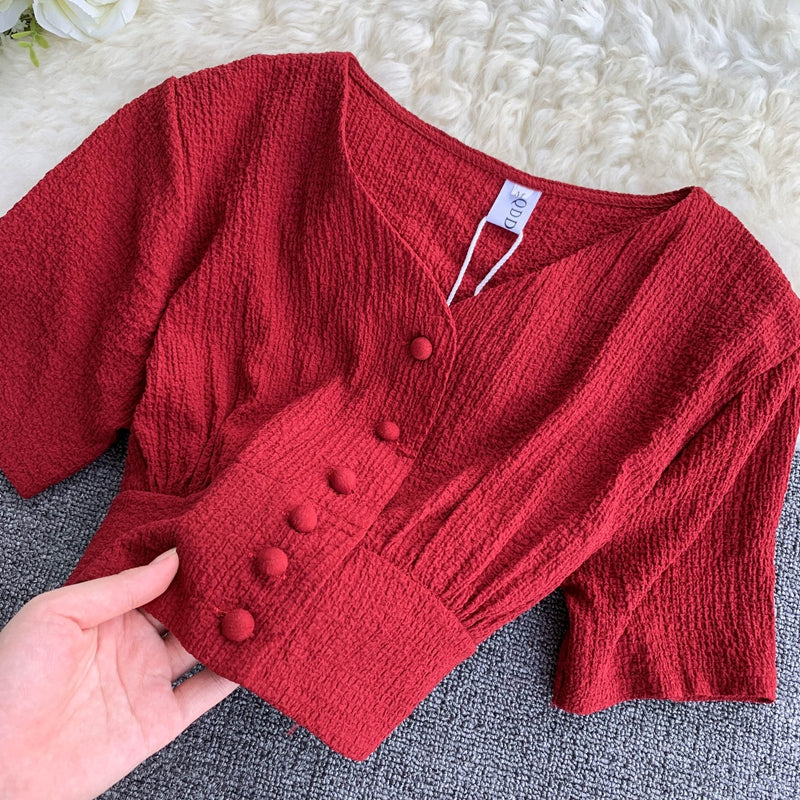 🤍 Ensemble 2 pièces – Chemise & jupe taille élastique