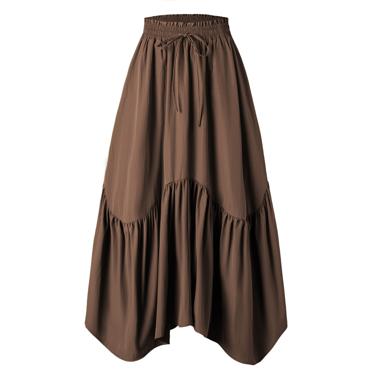 Jupe Bohème maxi taille haute avec élastique smocké
