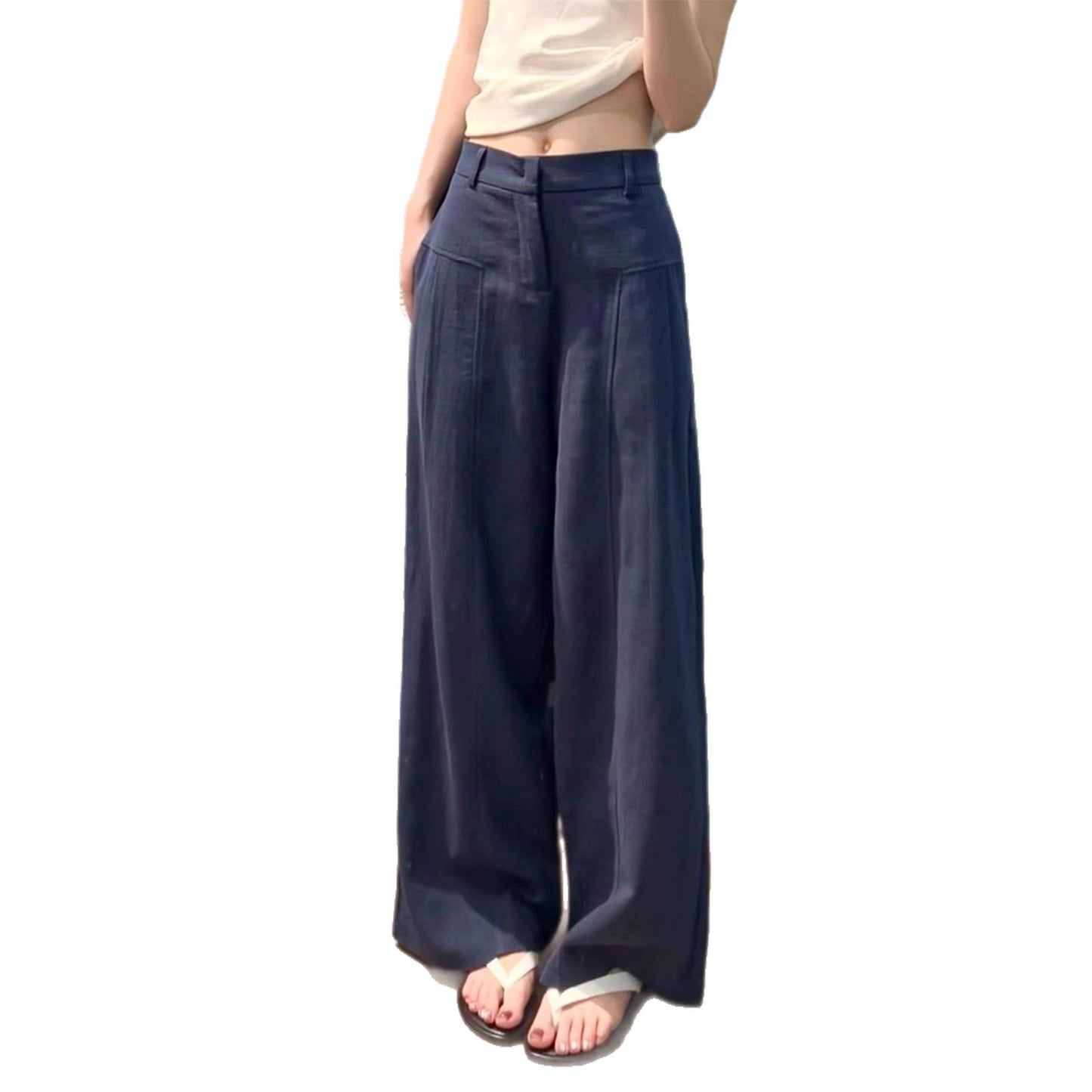 🌊 Pantalon large en coton & lin – Élégance “Old Money” & confort