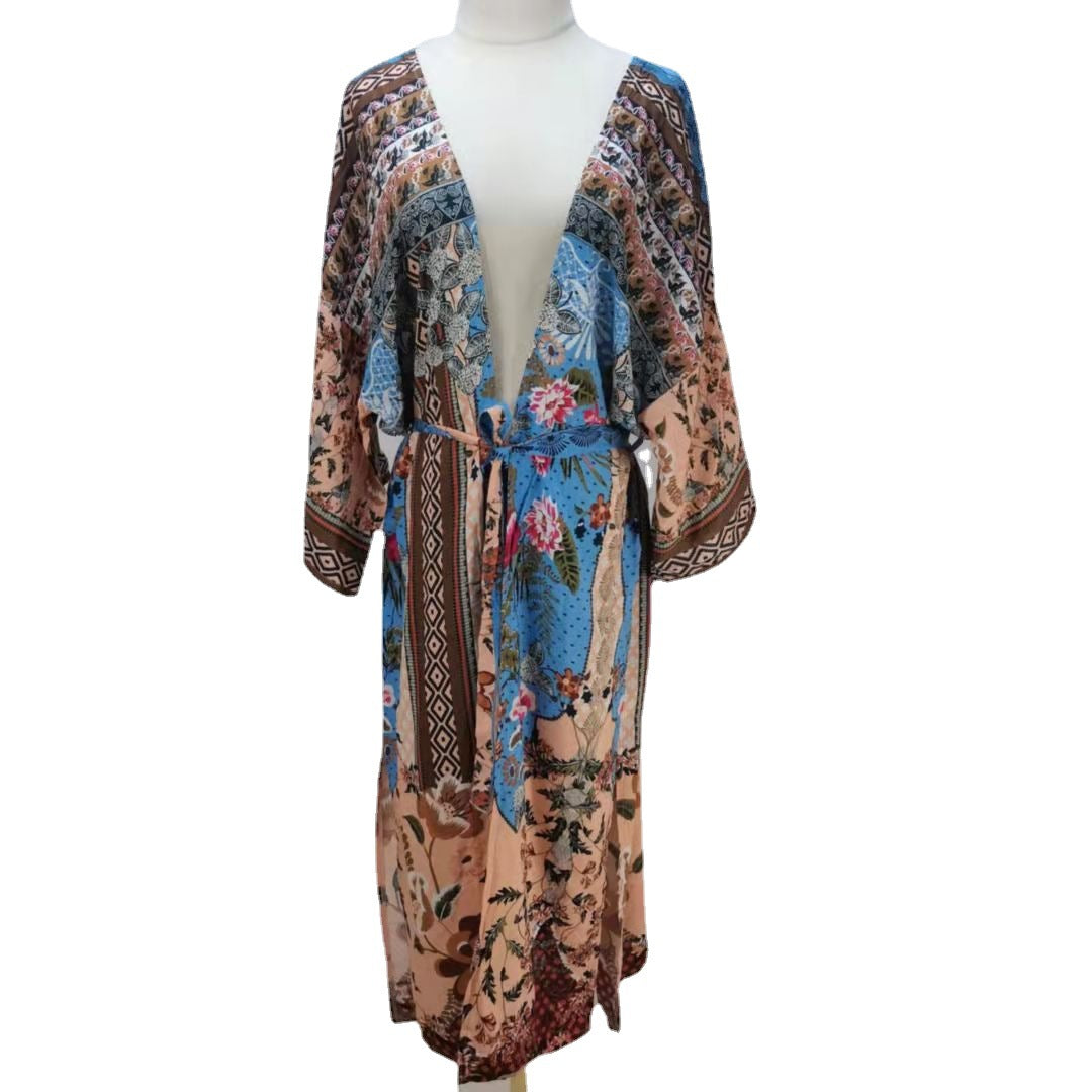 Kimono de plage long – Léger, fluide & protection soleil