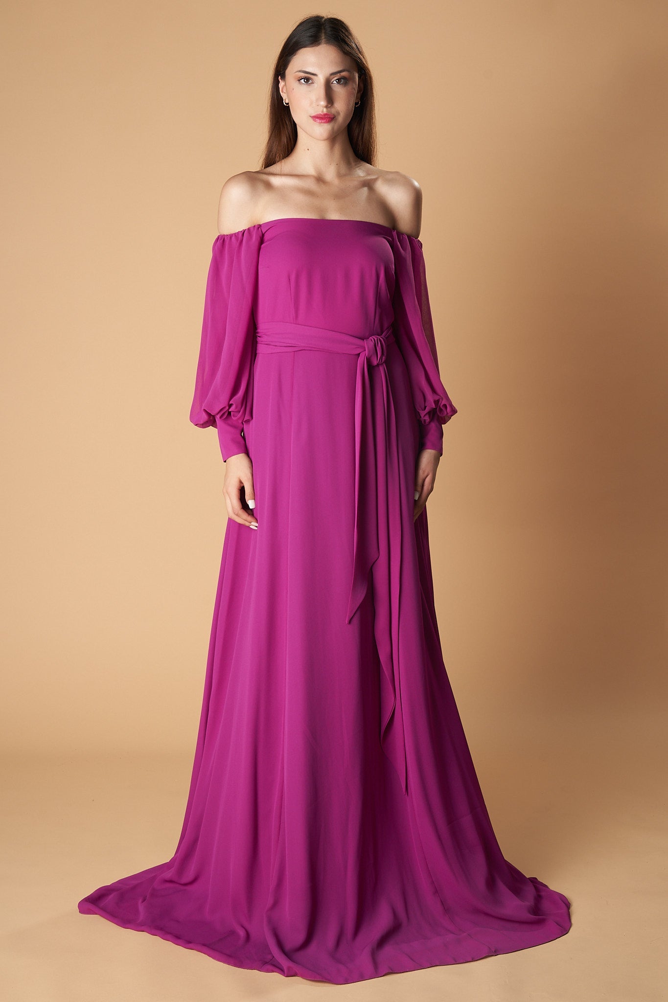 Robe de rêve à épaules dénudées en mousseline Venezia