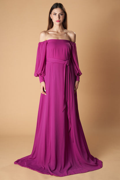 Robe de rêve à épaules dénudées en mousseline Venezia