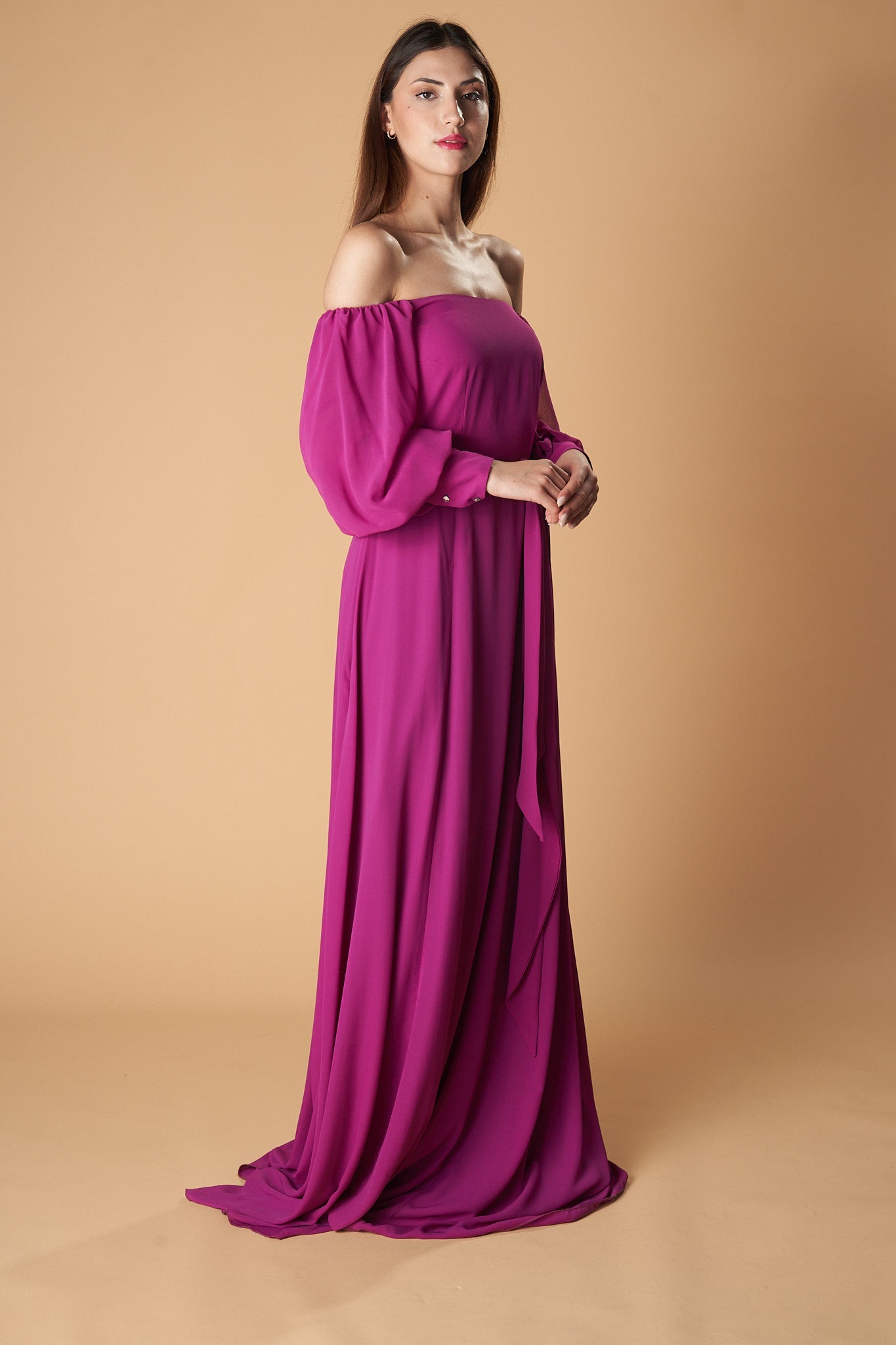 Robe de rêve à épaules dénudées en mousseline Venezia