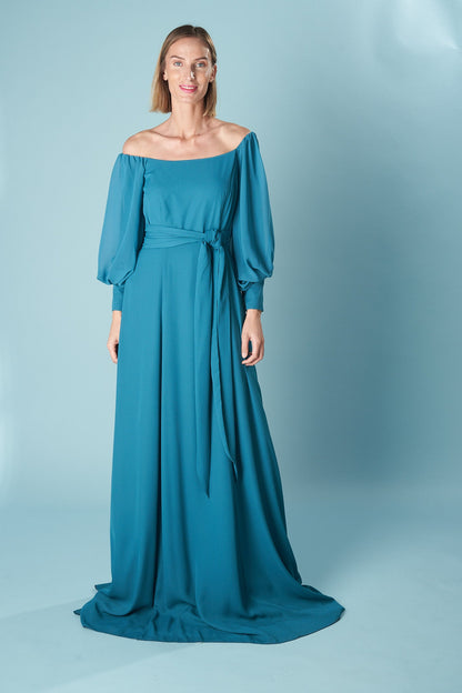 Robe de rêve à épaules dénudées en mousseline Venezia