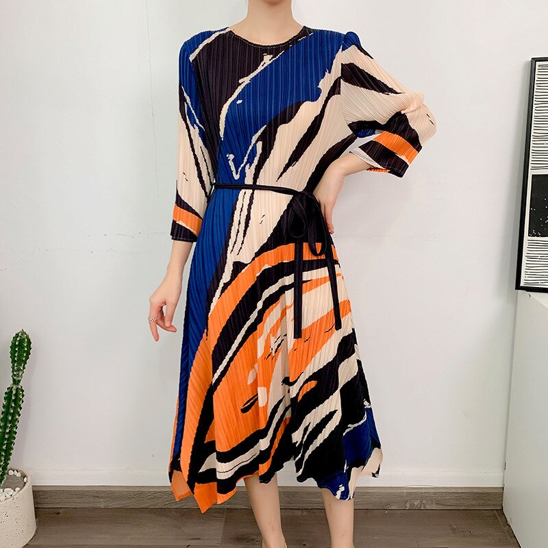 🌿 Robe plissée fluide – Élégance moderne & confort absolu