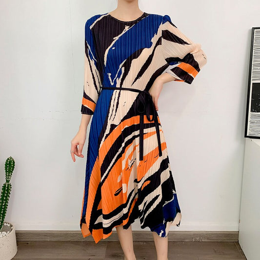 🌿 Robe plissée fluide – Élégance moderne & confort absolu