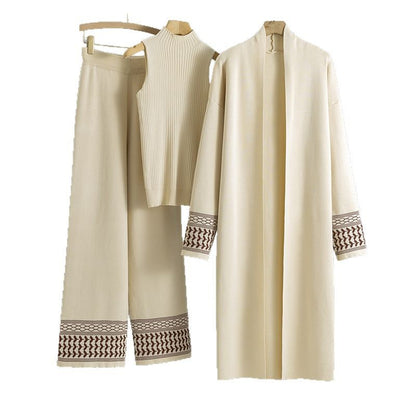 Ensemble 3 pièces en maille – élégance minimaliste et modeste