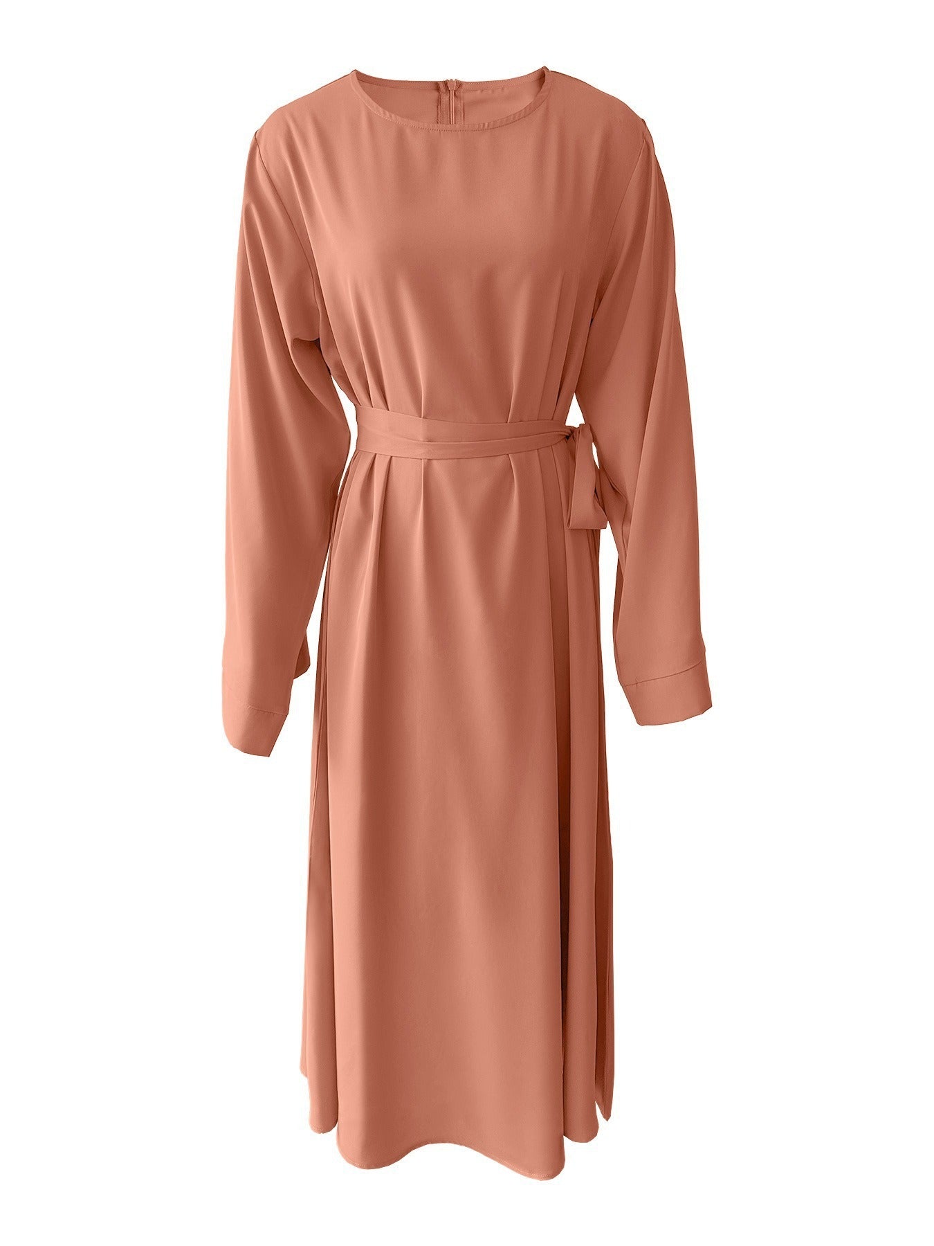 Plus Size Lace Up Muslim Women's Dress-8