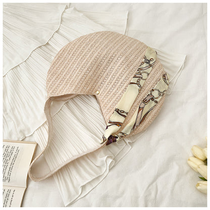 👜 Sac demi-lune en paille – Élégance naturelle & style estival