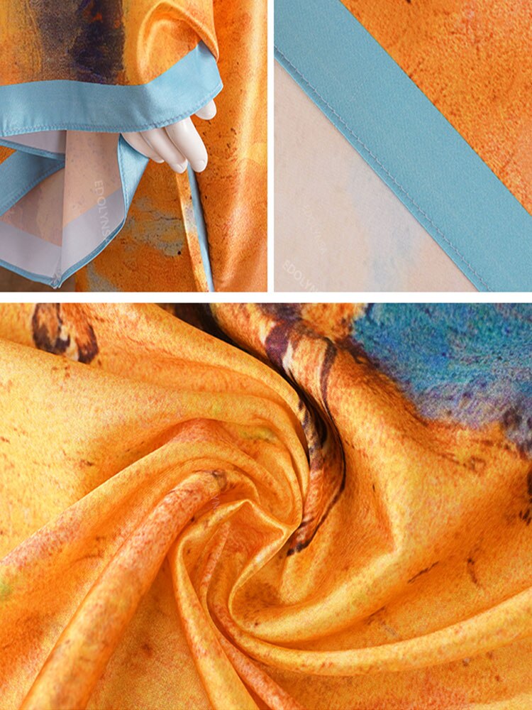 🌞 Kimono de plage long – Style bohème & imprimé doré