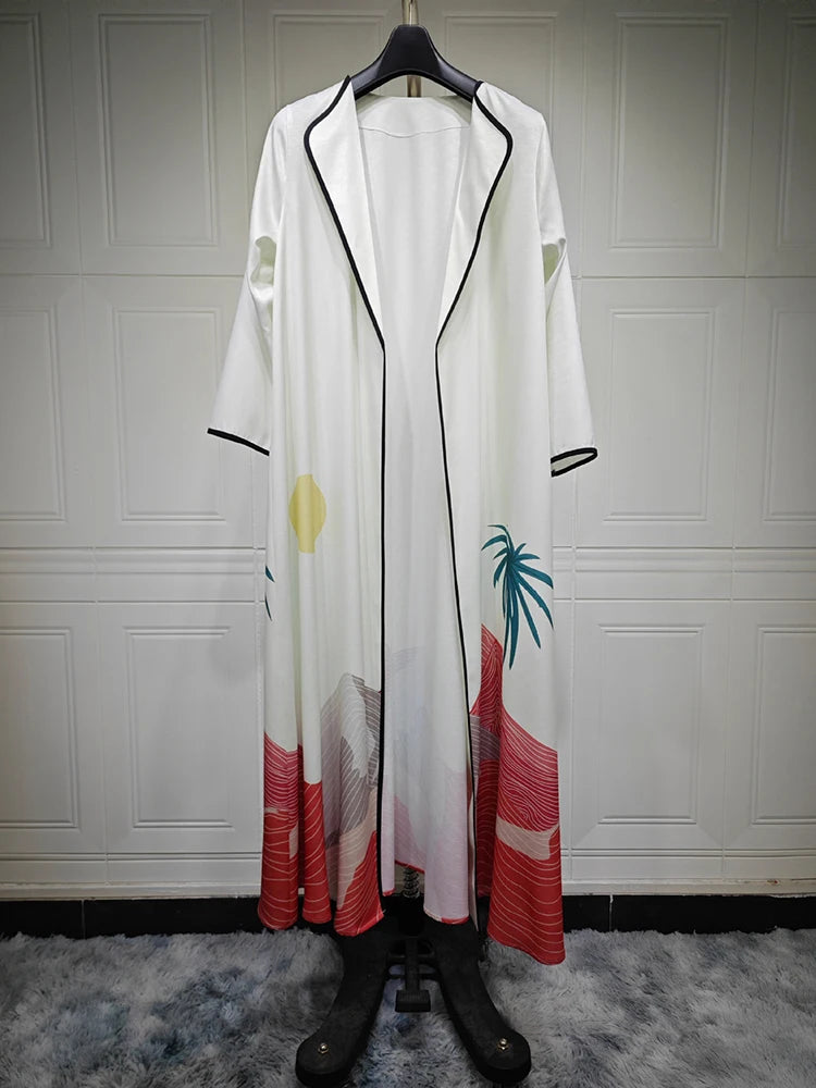 🌿 Cardigan long imprimé – Élégance fluide & style naturel
