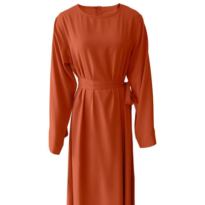 Plus Size Lace Up Muslim Women's Dress-0