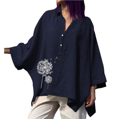 Chemise cardigan oversize en coton et lin – style rétro artistique