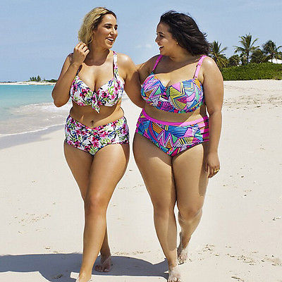 👙 Bikini grande taille push-up – Taille haute & effet ventre plat