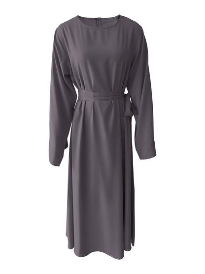 Plus Size Lace Up Muslim Women's Dress-6