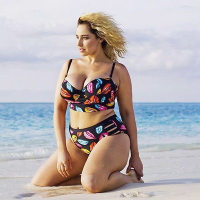 👙 Bikini grande taille push-up – Taille haute & effet ventre plat
