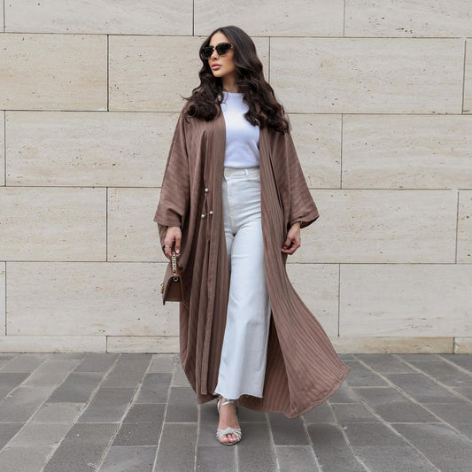 Cardigan rayée oversize – style moderne et fluide Abaya