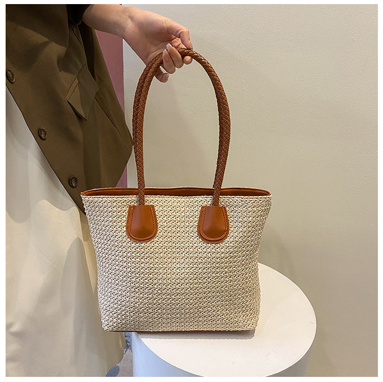 🧺 Sac cabas tressé – Grande capacité & style été