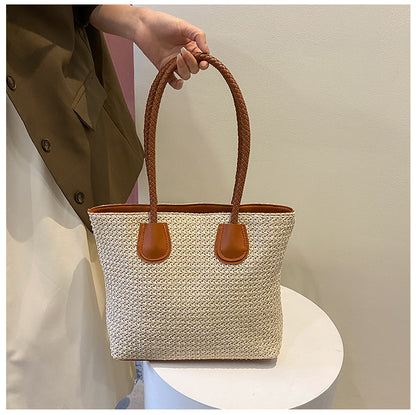 🧺 Sac cabas tressé – Grande capacité & style été