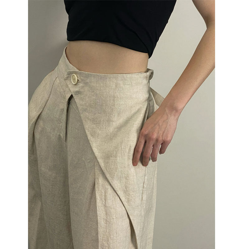 Pantalon asymétrique jambe large