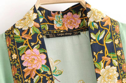 Robe kimono bohème – Imprimé floral & style naturel