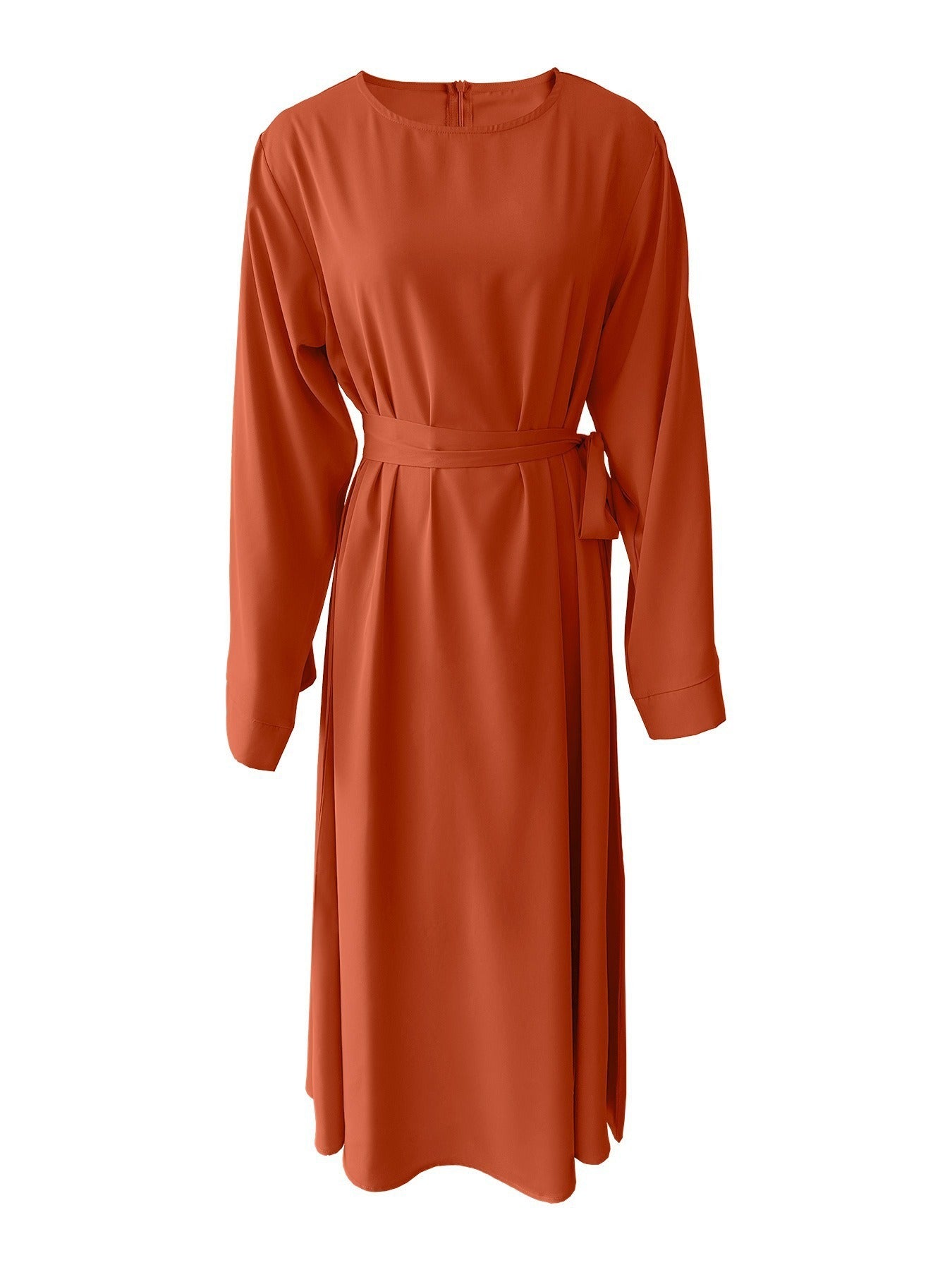 Plus Size Lace Up Muslim Women's Dress-5