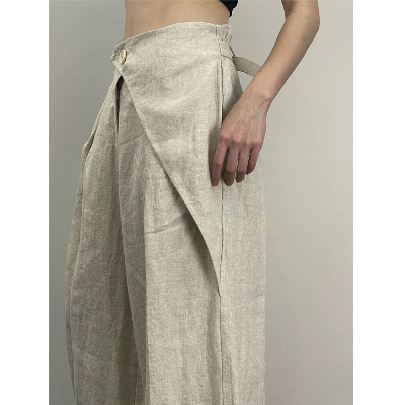Pantalon asymétrique jambe large
