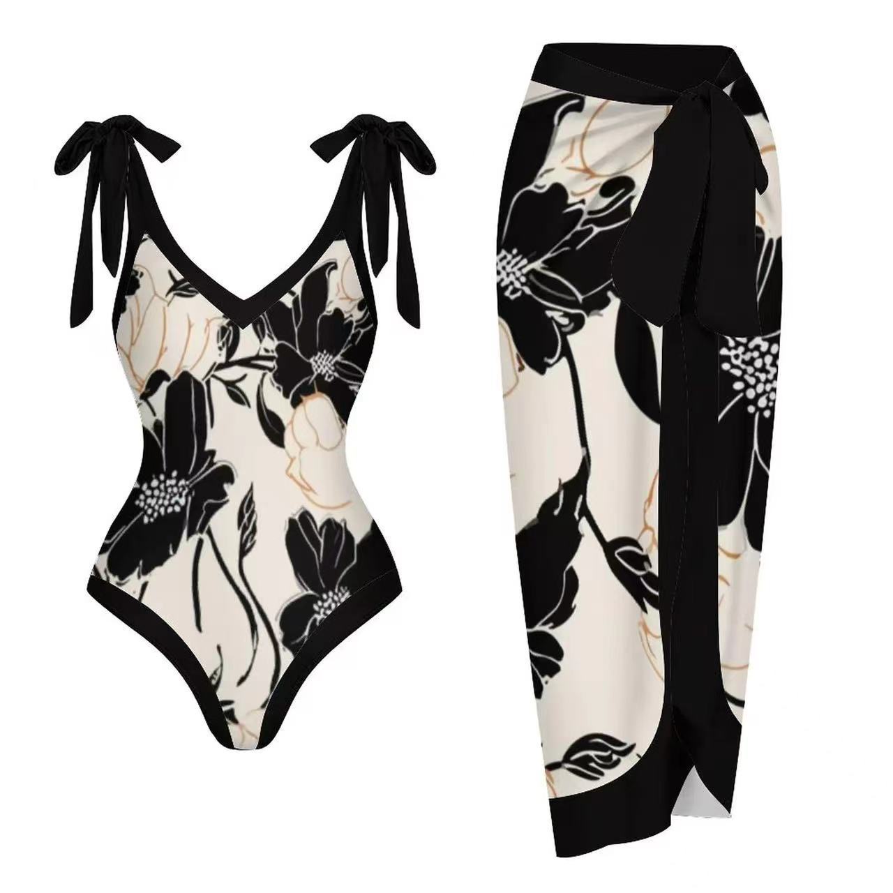 Maillot de bain jupe en gaze – Ensemble 2 pièces