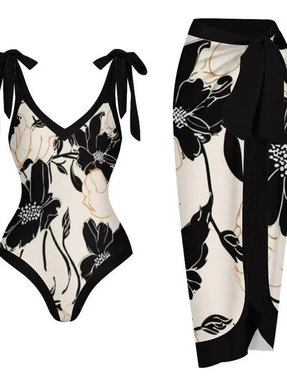 Maillot de bain jupe en gaze – Ensemble 2 pièces