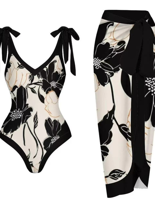 Maillot de bain jupe en gaze – Ensemble 2 pièces