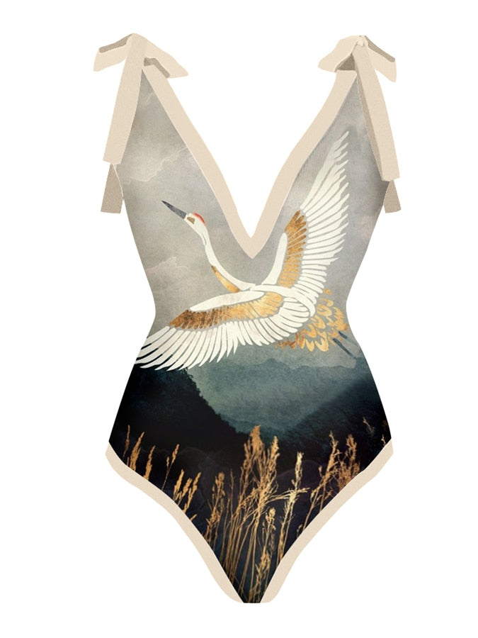 ✨ Maillot de bain 1 pièce – Décolleté V & dos nu élégant