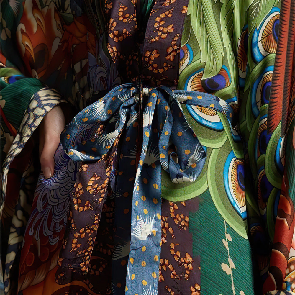 Kimono long imprimé – allure artistique & bohème