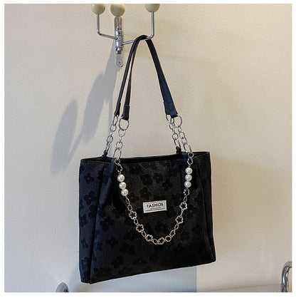 👜 Sac à main tote – Grande capacité & chaîne perles