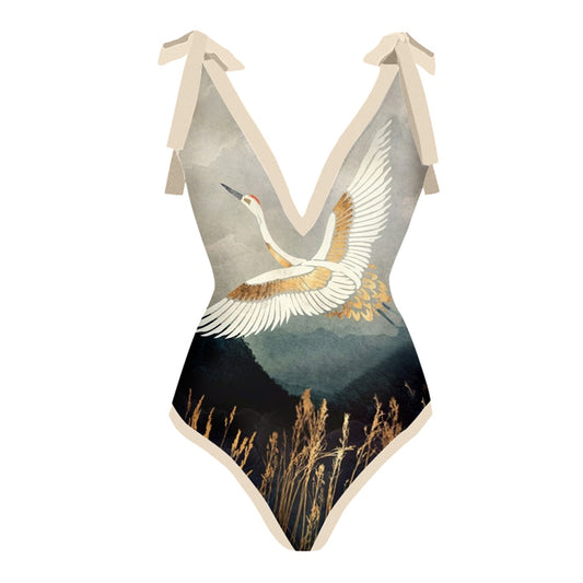 ✨ Maillot de bain 1 pièce – Décolleté V & dos nu élégant