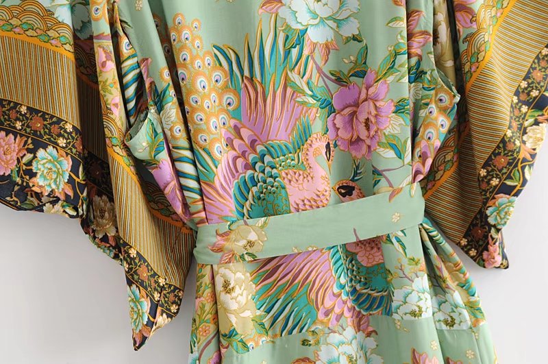 Robe kimono bohème – Imprimé floral & style naturel