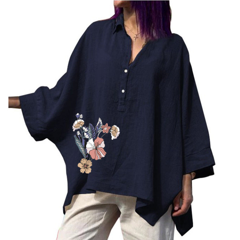Chemise cardigan oversize en coton et lin – style rétro artistique
