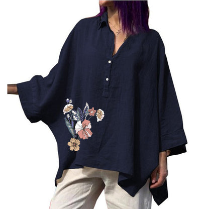 Chemise cardigan oversize en coton et lin – style rétro artistique