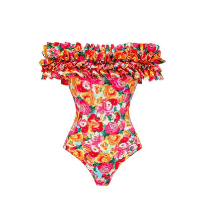 🌴 Maillot de bain 1 pièce rétro avec jupe – Effet ventre plat & silhouette affinée
